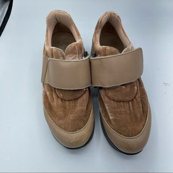 Free People Pink Velvet Platform Velcro Sneakers 37 - Picture 2 of 10